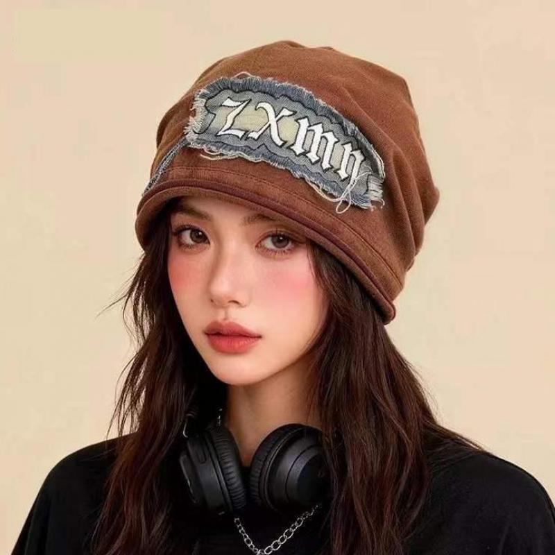 Spring Summer Hats For Women Beanie Vintage Embroidery Punk Baggy Cap Fashion Accessories Headwrap