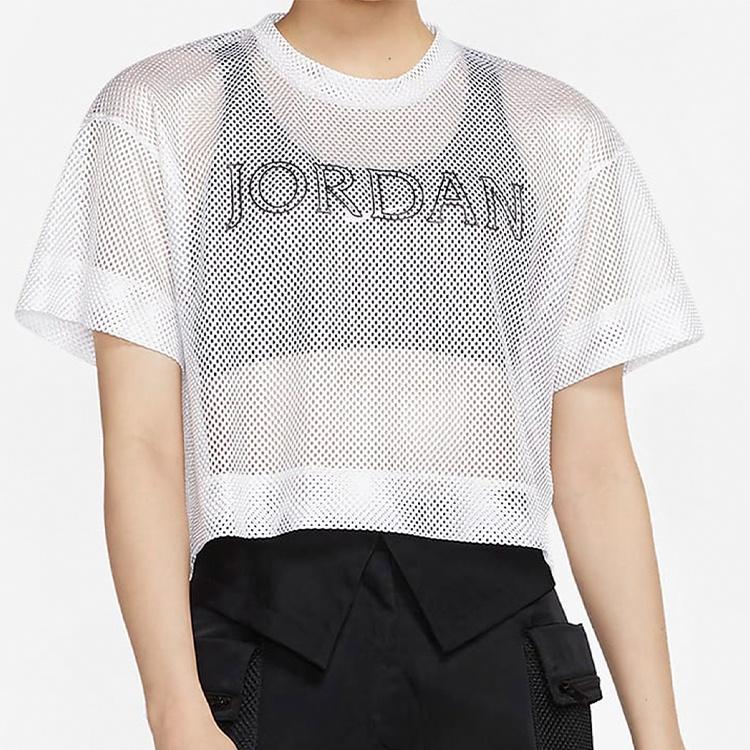(WMNS) Air Jordan Sports Stylish Mesh Short Sleeve White Women's CZ1892-100