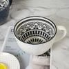 Nordic Style Relief Texture Cup Ceramic Mug Water Cup Milk Cup Coffee Cup Large Capacity
