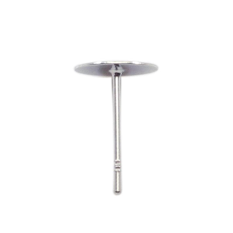 304 Stainless Steel Earring Posts with Flat Head and Tooth for Pearls