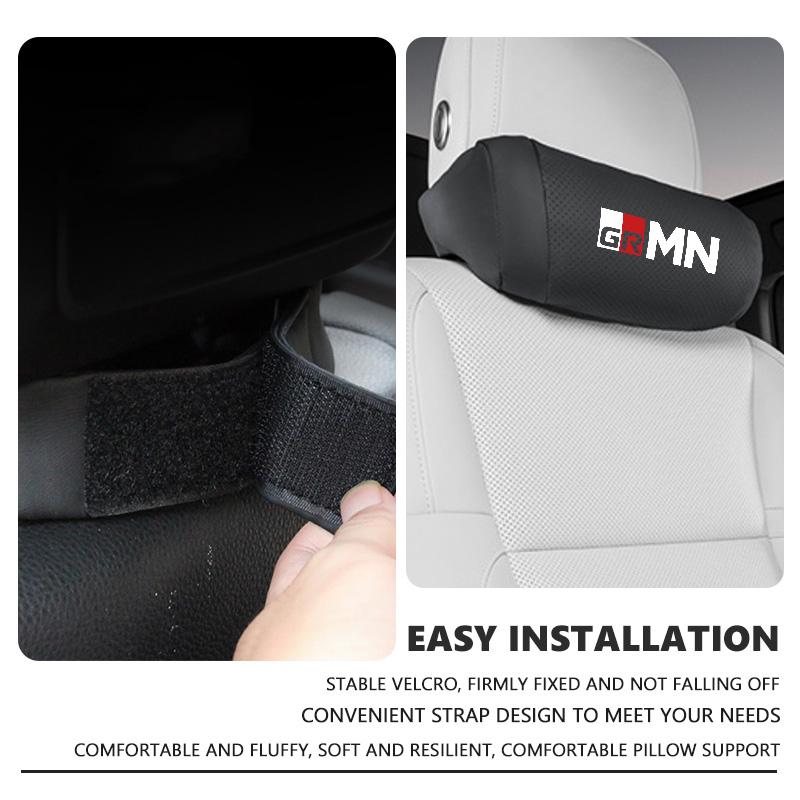 For Toyota Car Accessories Seat Headrest Auto Logo Neck Pillow GRsport Hilux Aygo Yaris Corolla Rav4 GR Auris