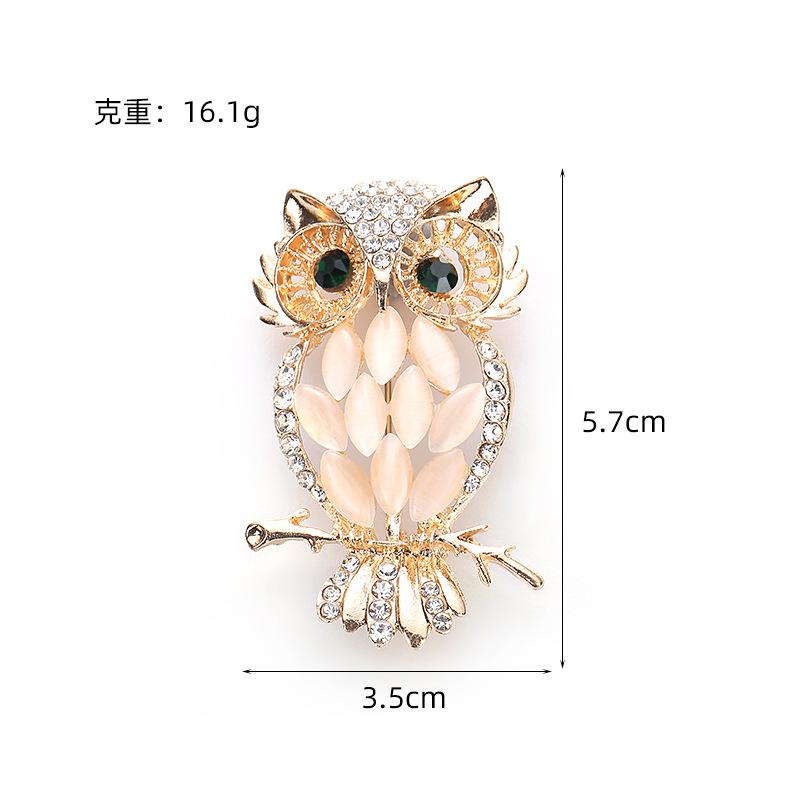 Модная брошь-сова Личность Японский и корейский темперамент Инкрустированная бриллиантами Антибликовая брошь Аксессуары Булавка