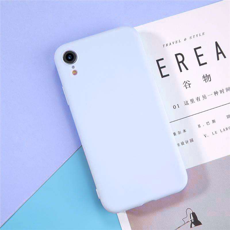 

Простой однотонный чехол для телефона iPhone X 8 7 6 6s Plus 5 5S SE XS Max XR X матовый, карамельный, ТПУ, силикон iPhone X фиолетовый