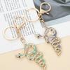 Keychain Pendant Sparkling Rhinestones Inlaid Zinc Alloy Snake Shape Key Chain Lightweight Car Bag Accessory