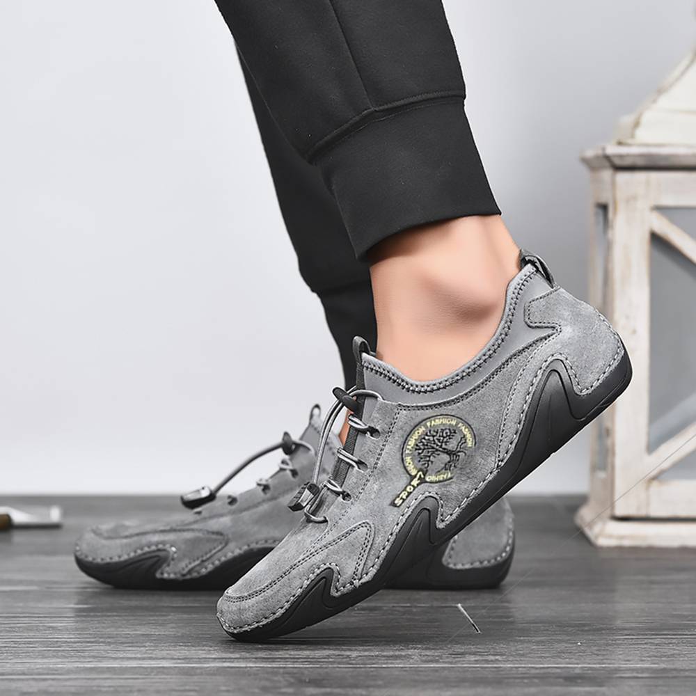 2024 Pánské tenisky Ležérní nazouvací mokasíny Venkovní lehké ploché boty Podzimní boty z pravé kůže Pohodlné boty Doudou se zkříženýma nohama