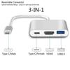 Adaptateur USB-C 3-en-1 vers HDMI 4K 30Hz + USB 3.0 (USB-A) - Multiport Plug &amp; Play