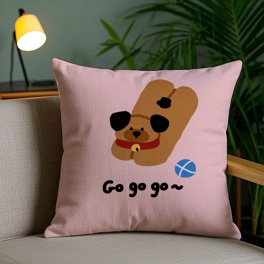 Cartoon Cute Creativity Cushion Cover Plush Fabric DoubleSided Printed Invisible Zipper Sofa Pillow Case Home Bedroom Decor