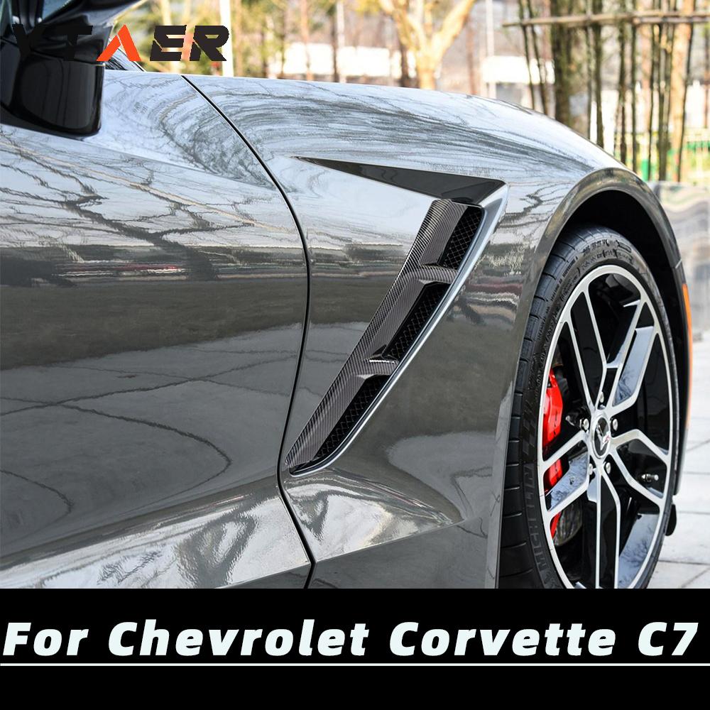 

Для Chevrolet Corvette C7 2014 2015 2016 2017 2018 автомобильные аксессуары ABS переднее колесо крыло шунтовая накладка на выходе воздуха 2 шт.