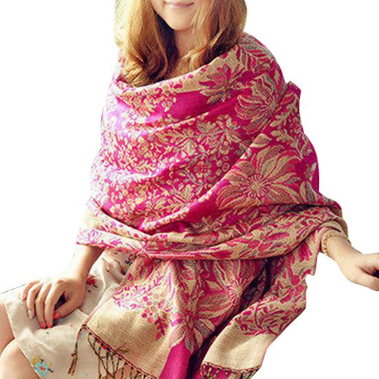 Scarf Tassels Style Vintage Smooth Cotton Shawl Scarf for Autumn