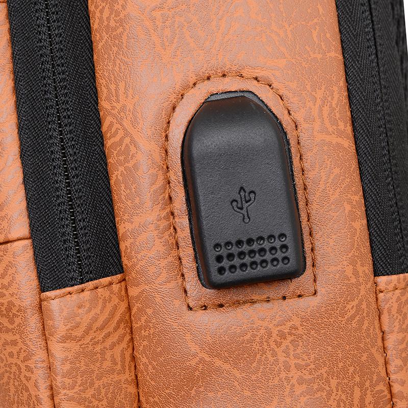 Men's Chest Bag Large Capacity Anti-theft Shoulder Bag USB Crossbody Bag