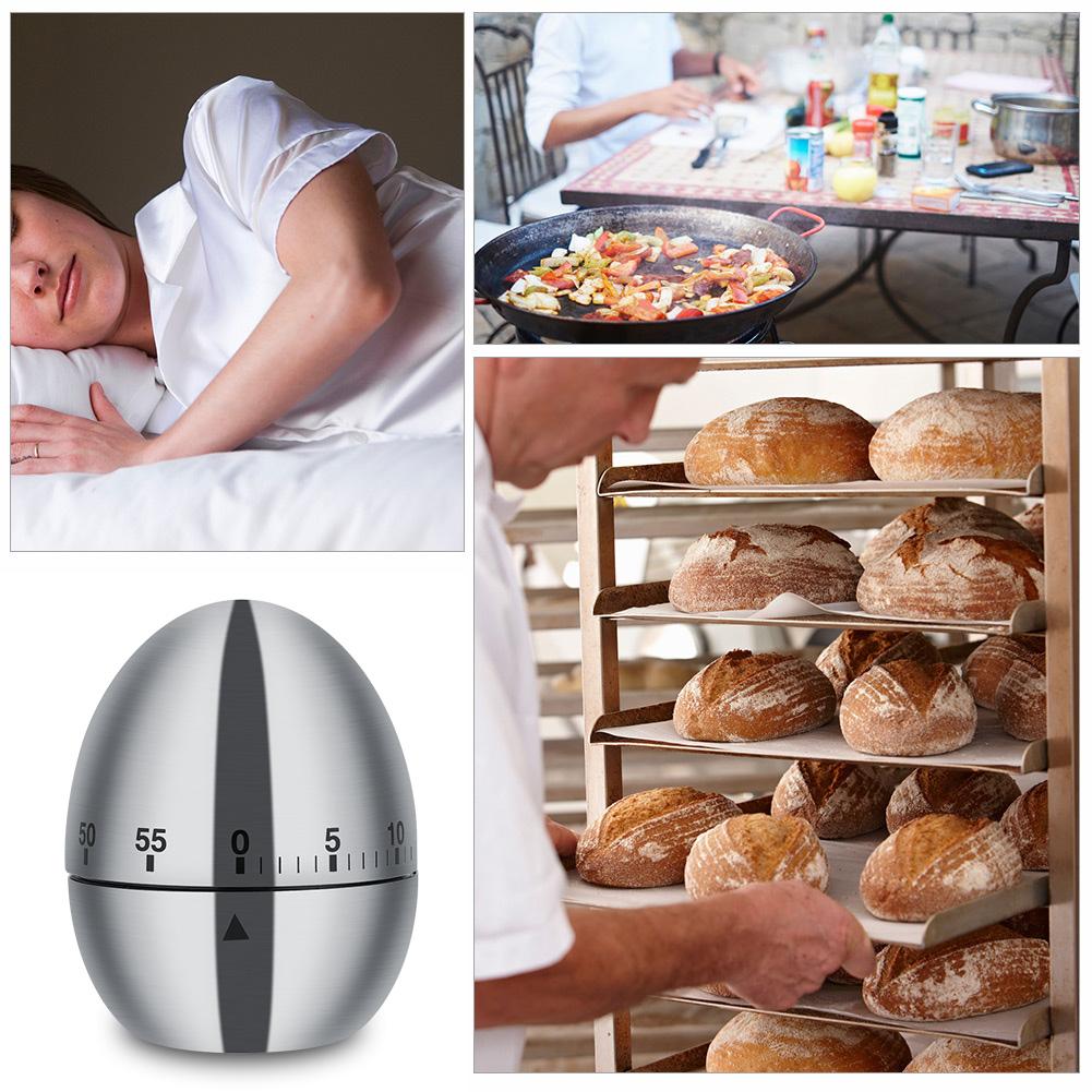 1 Stück Kreativer Küchen Mechanischer Timer Edelstahl Eieruhr 60 Minuten Studenten Timing Backen Koch Erinnerung