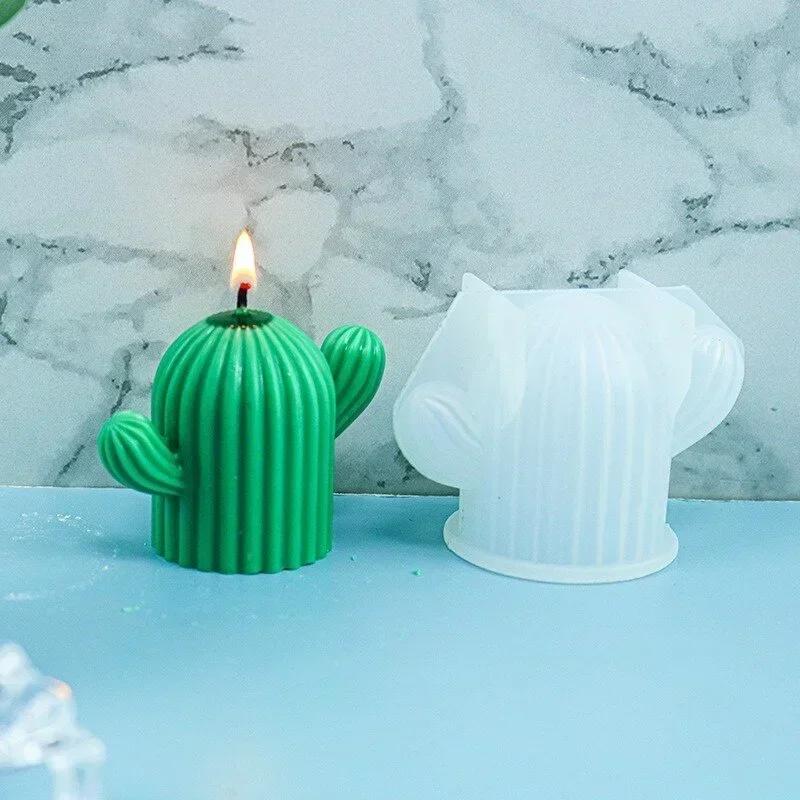 Handmade Molds Creative Shape Cactus Candle Mold Silicone Mold Soap Candle Making Tool Epoxy Resin Mold Simulation Plant Decor