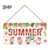 Summer Themed Gifts Wooden Hanging Sign, Beach Theme Welcome Sign Front Door Decor with Rustic Wood Plaque Rope, Colorful Hanger for Seasonal
