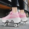 Roller Roller Schuhe 4-Rad Deformationsschuhe Rollschuhe Herren und Damen Erwachsene Ausreißerschuhe Schlittschuhe Schuhe mit Rädern