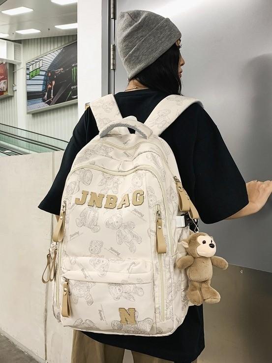 Style Small Bear Backpack For Girls And Teens With Nylon For School Use