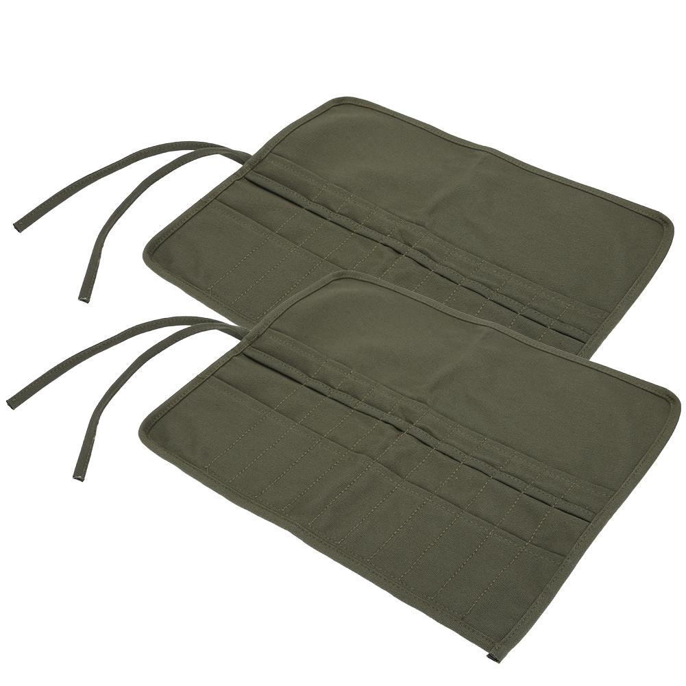 2Pcs Canvas Paint Brush Holder Gouache Oil Pen Storage Bag Roll Pen Case Artist Painting Sketch