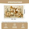 Set of 4/6 Christmas Snowman Placemats Featuring Deer, Golden Flowers, Pine Branches, Golden Snowflakes, And Small Christmas Decorations. Perfect for