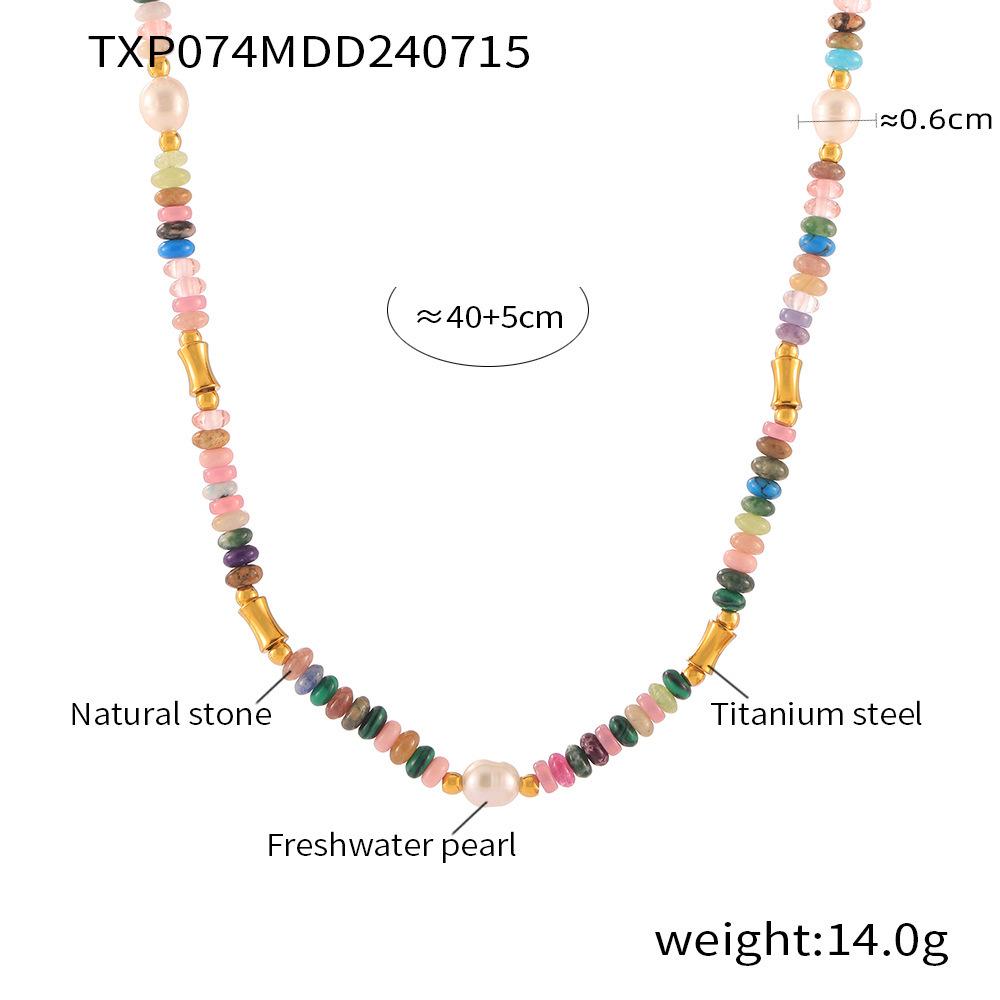 

Комплект из ожерелья и браслета из чешского пресноводного жемчуга и натуральных камней
