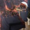 Street City Sky Gradient High Building Voile Sheer Curtains Living Room Window Tulle Curtain Kitchen Bedroom Drapes Home Decor