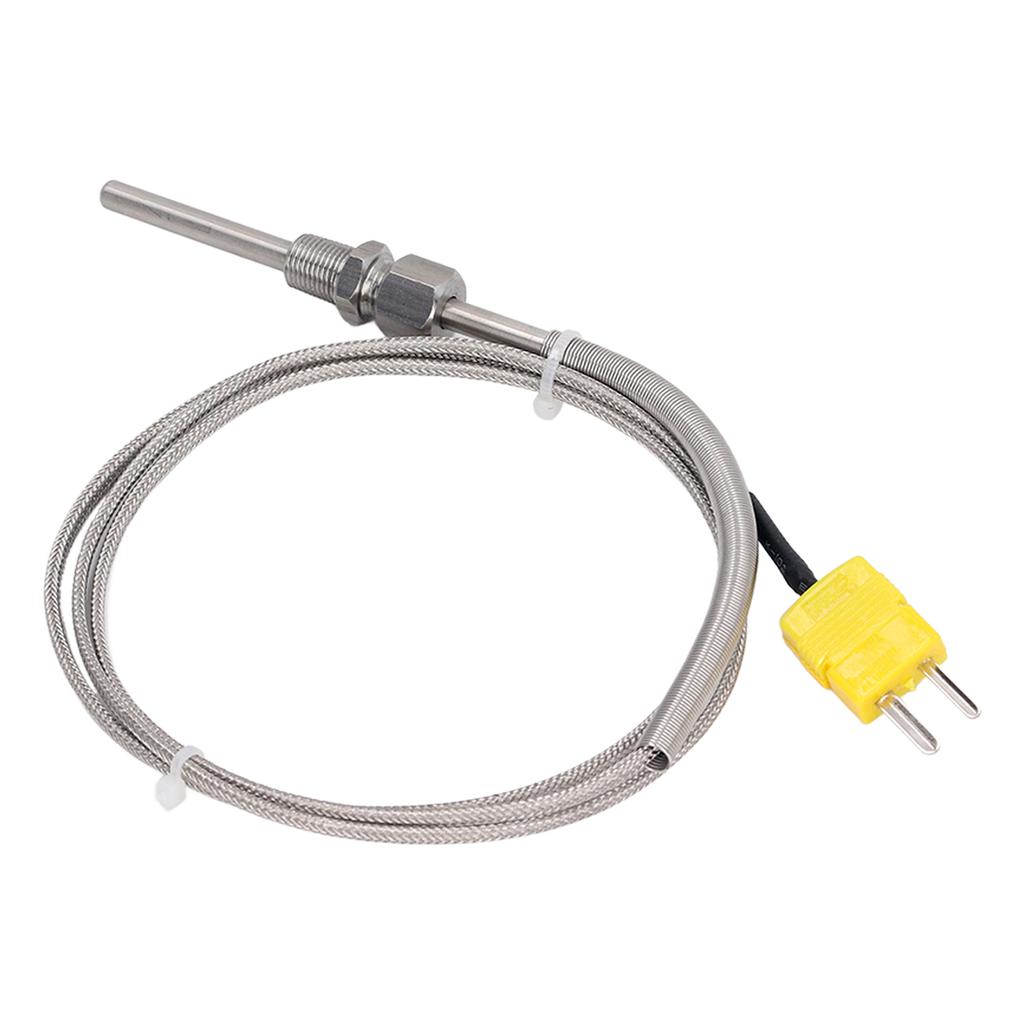 K Type Thermocouple Probe Temperature Sensor Detector Gauge 18in NPT Thread 80mm 1meter Yellow