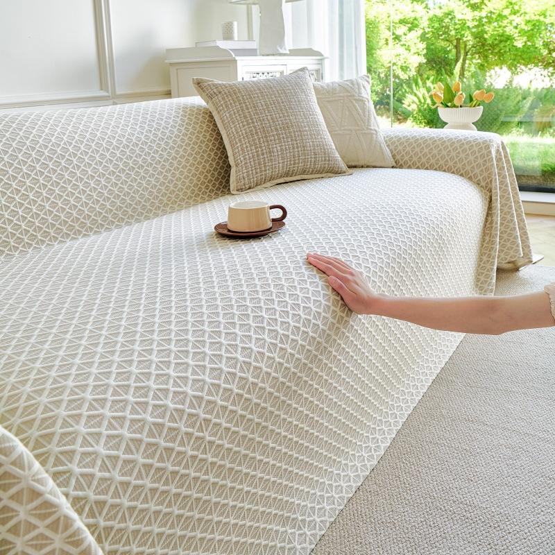 

Summer Ice Silk Sofa Cover Breathable Couch Blanket Cooling Mat Slipcovers Protective Furniture Covers 210*130cm бежевый