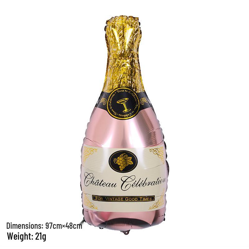 Champagne Whiskey Wine Bottle High Stem Glass Balloon for Parties and Celebrations