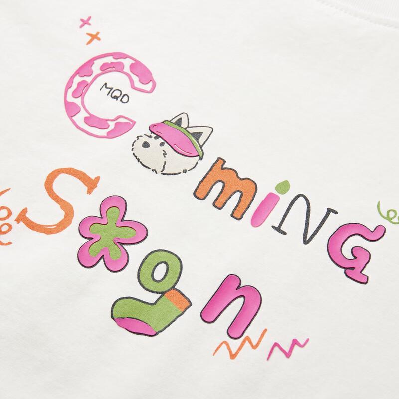 MQD Girls' Cooling Cartoon Letter Short Sleeve T-Shirt
