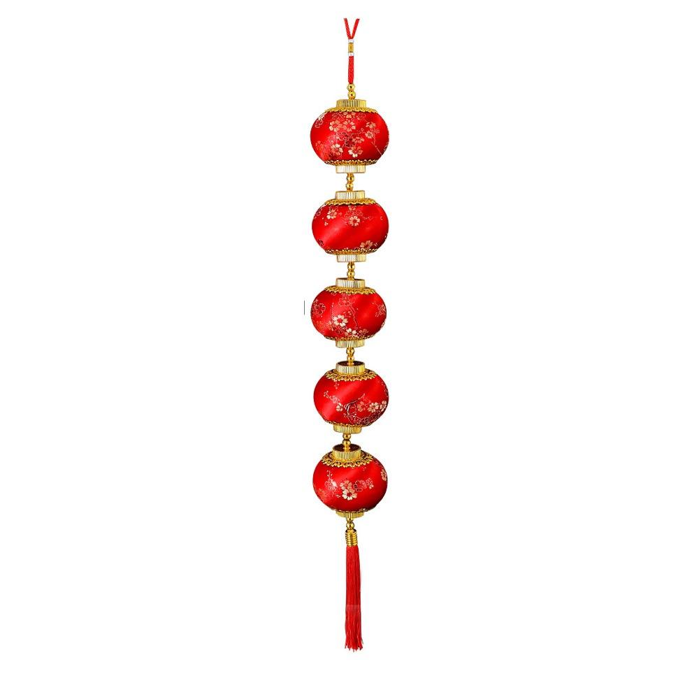 Flocking Plum Blossom Lantern Pendant Chinese Style Round Ball Lantern String Shopping Mall