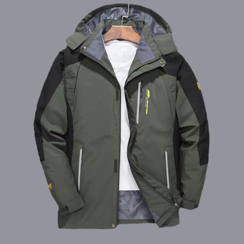 Jaqueta de caminhada impermeável masculina, tamanho grande, corta-vento, corta-vento, acampamento, caça, corrida, trekking, pesca, casaco masculino, ar livre