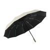 60-Bone Double-Rib Automatic Folding Umbrella: Black Sunshade & Rain Protection, Dual-Use for UV Sunscreen or Business Advertising.