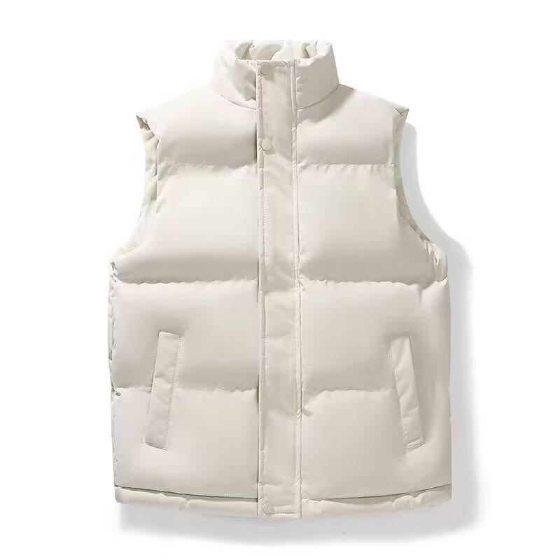 Men's Trendy Stand Collar Cotton Vest - Autumn/Winter Thick Sleeveless Jacket