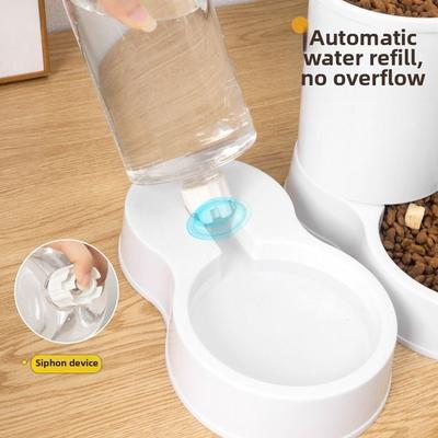 800mL Pet Automatic Feeder Plastic Large Capacity Cat Dog Water Dispenser Feeder Set 2 Styles 4 Colors Pet Integrated Food Bowl