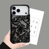 Schwarze Spitze 2D-Muster Handyhülle geeignet für iPhone 17 16 15 14 13 12 11 Pro/Max/Plus sturzsicher und stoßfest Rückabdeckung