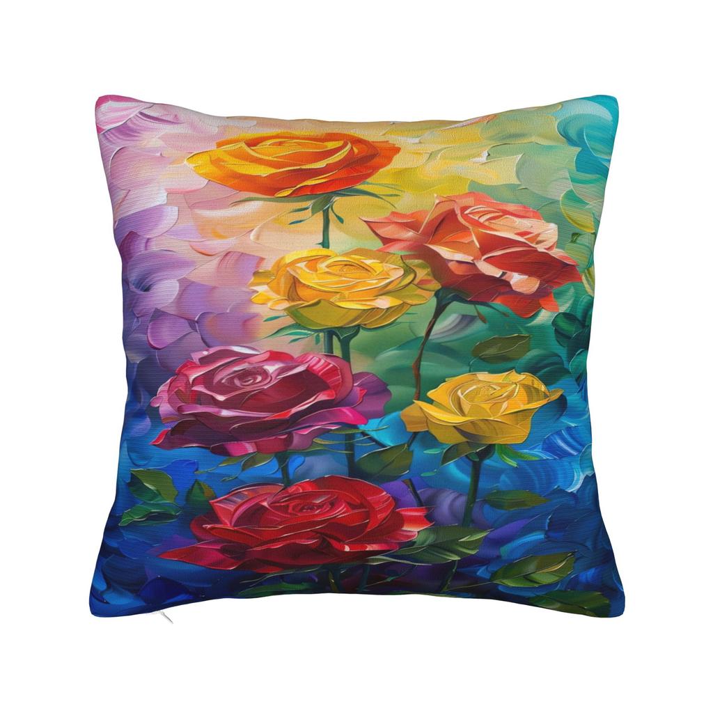 Rainbow Waterfall Art Pillow Cover  Square Cushion Cover Cute Funny Pillow Case For Living Room Chair
