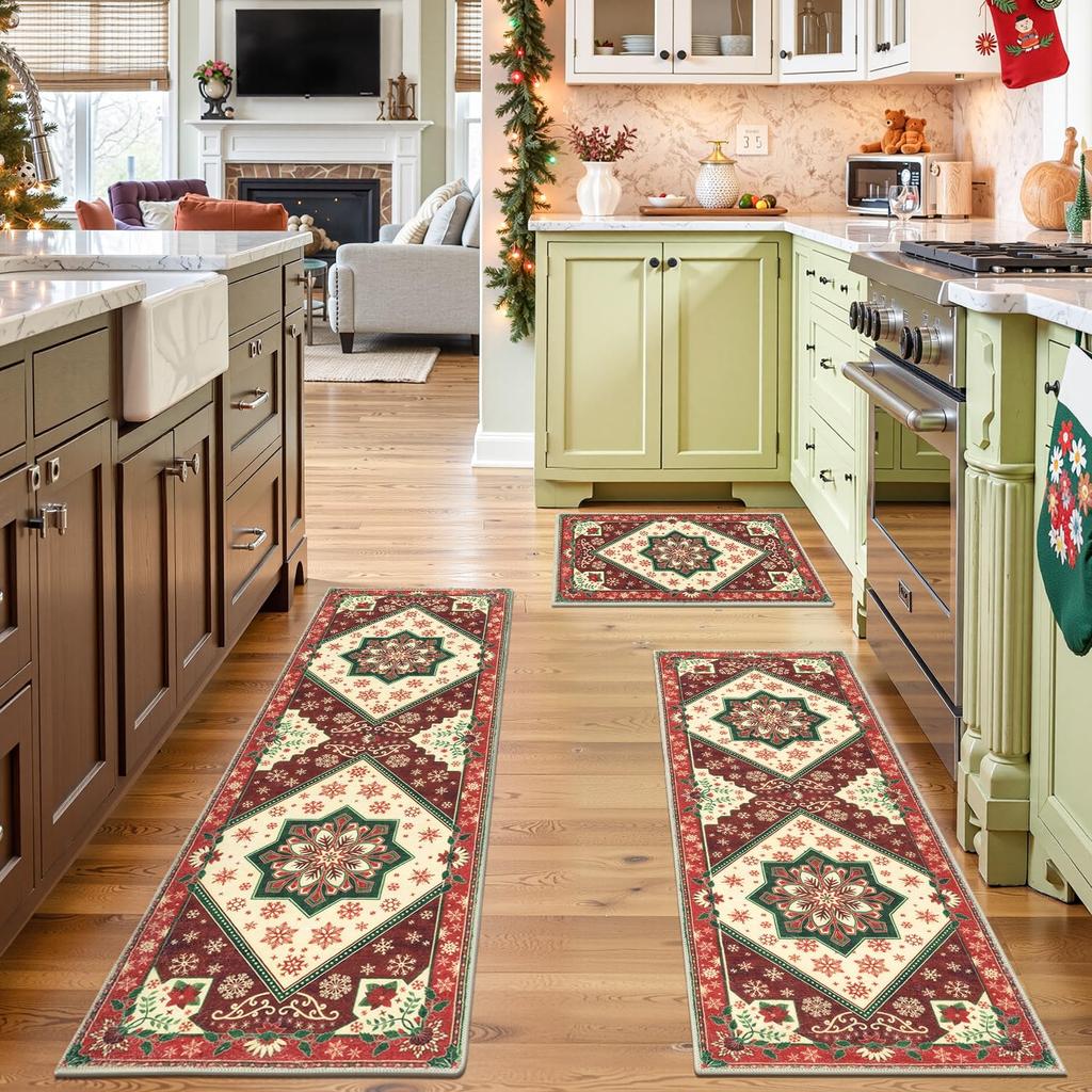 2/3pcs Bohemian Kitchen Carpet - Durable And Easy To Clean Long-Strip Floor Mat For Hallway - Home Decoration