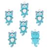 7-Color 15x29mm Translucent Luminous Cat Charms Keychain Accessories