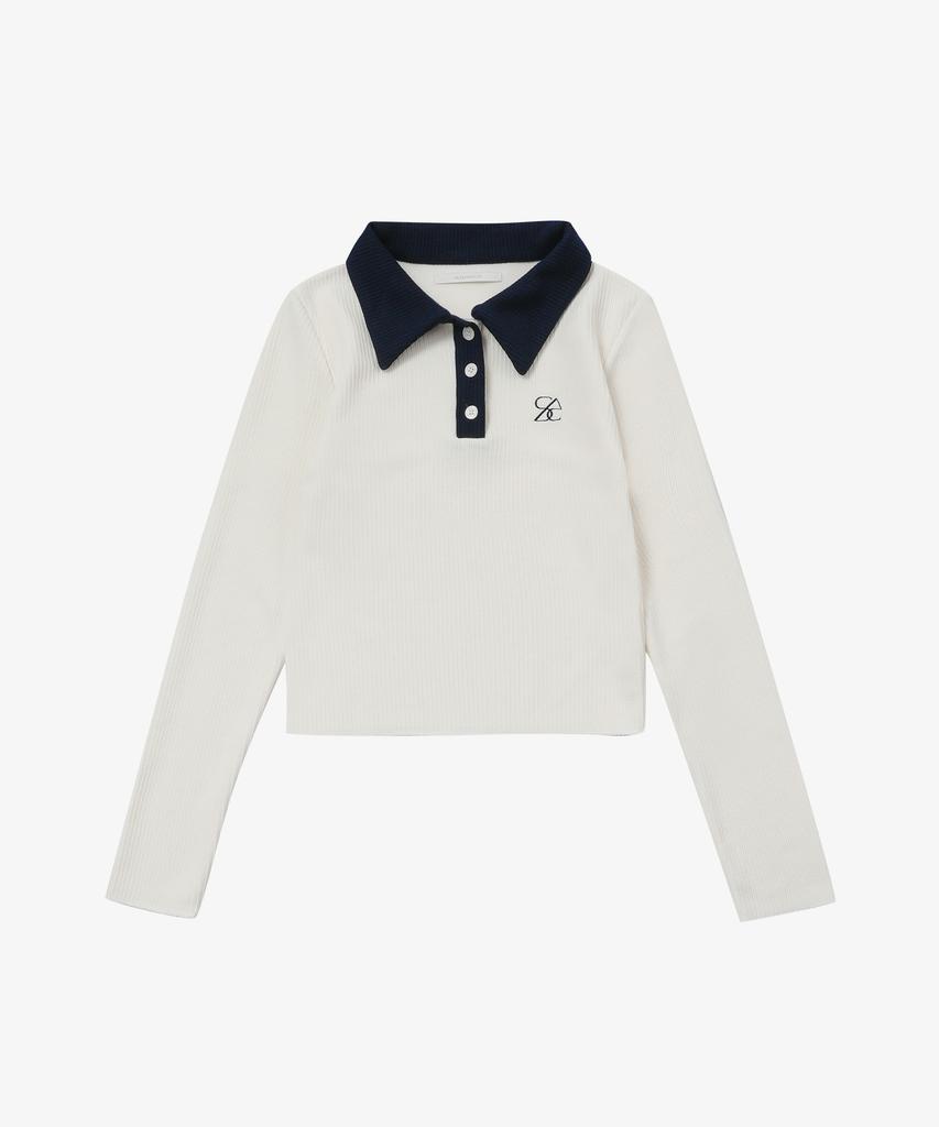 Solteuaenchokollis Contrast Collar Knit Ivory 4W2416001