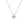 Women's Pink Four-Leaf Clover Necklace - Fashionable, Luxurious Clavicle Chain Gift for Girlfriend