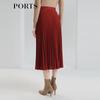 PORTS Women's Dirty Orange Pleated Midi Skirt