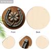 2D Flat 1pc Vintage St. Patrick's Day Four-Leaf Clover Horseshoe Wooden Sign Round Ornament, Home Office Bedroom Living Room Garage Garden Balcony