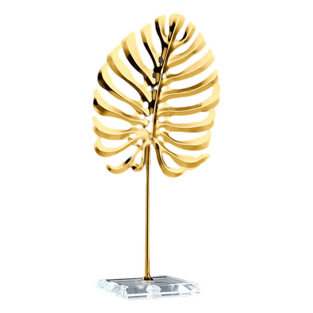 Metal Leaf Decor 21cm/8.26inches Iron Leaf Statue With Base Household Table Decoration Aesthetic Home Table Centerpieces For