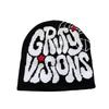 Letters Grvty Visions Knit Beanie Hats Winter Embroidered Casual Streetwear