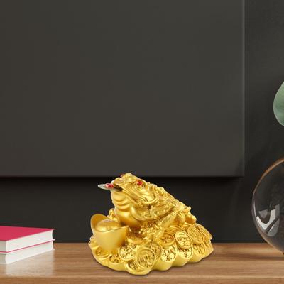 Feng Shui Frog Figurine Wealth Desktop Ornament Sculpture Statue for Bedroom
