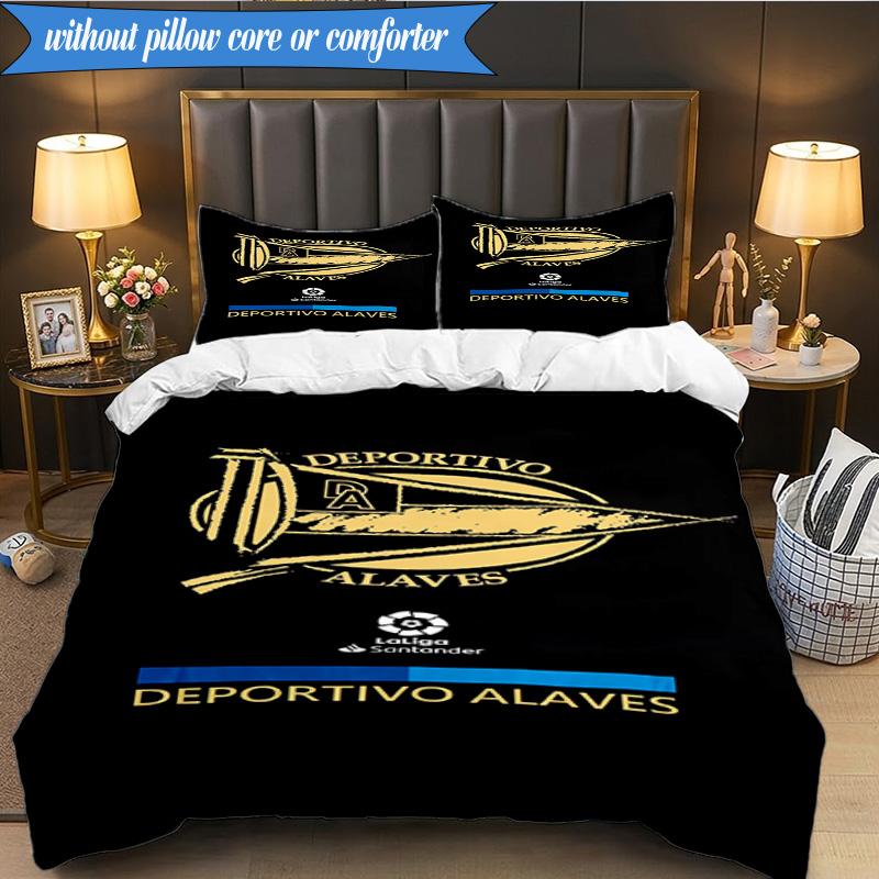 3PCS Deportivo FC Printed Soft Bedding Set,Including 1pc Duvet Cover And 2pcs Pillowcases Perfect for Bedroom, Dormitory, Fan Gift