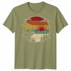 Cat Silhouette Cats Animals Retro Sunset Graphic Unisexs Tshirt Unisexs Tee