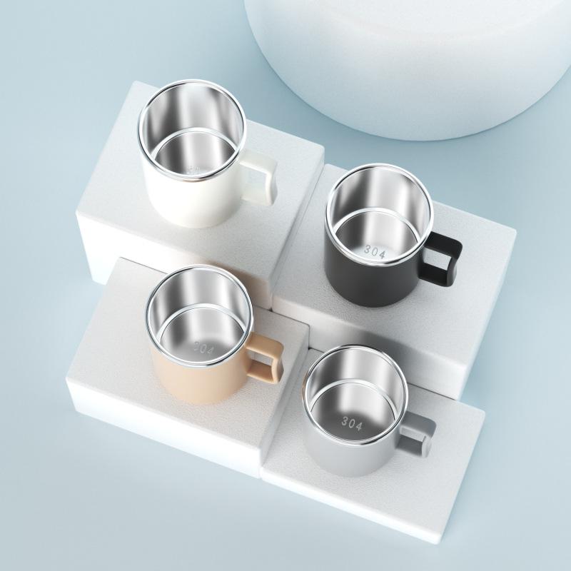 304 Stainless Steel Double-Layer Mouthwash Cup for Students and Households