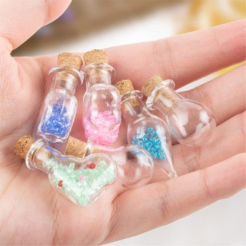 Set aus 30 einzigartigen Glasfläschchen Glas Wunschflaschen Glasfläschchen-Set Segensgeschenkflasche Perfekt zum Basteln und für Schmuck