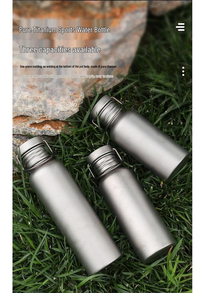 Titanium Sportwaterfles - Draagbaar, Lichtgewicht, Kookbaar voor Fietsen, Reizen, Kamperen