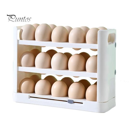 

Полезный многослойный дизайн временной шкалы, контейнер для яиц, лоток для холодильника, откидной дизайн, держатель для яиц, лоток для хранения, кухонные принадлежности белый