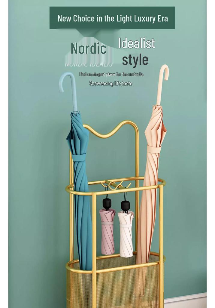 Creative Wrought Iron Umbrella Stand for Home, Hotel, or Lobby Entrance